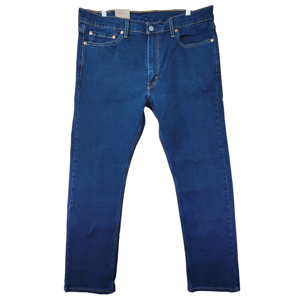 Levis 513 Slim Straight Jeans Mens 36x30 Dark Wash Blue Denim Stretch 05513-0857